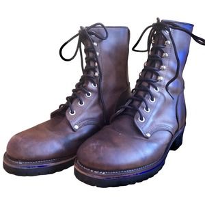 Georgia 10" Leather Comfort Care Mens Size 9 W UK 8.5 EUR 43 EUC